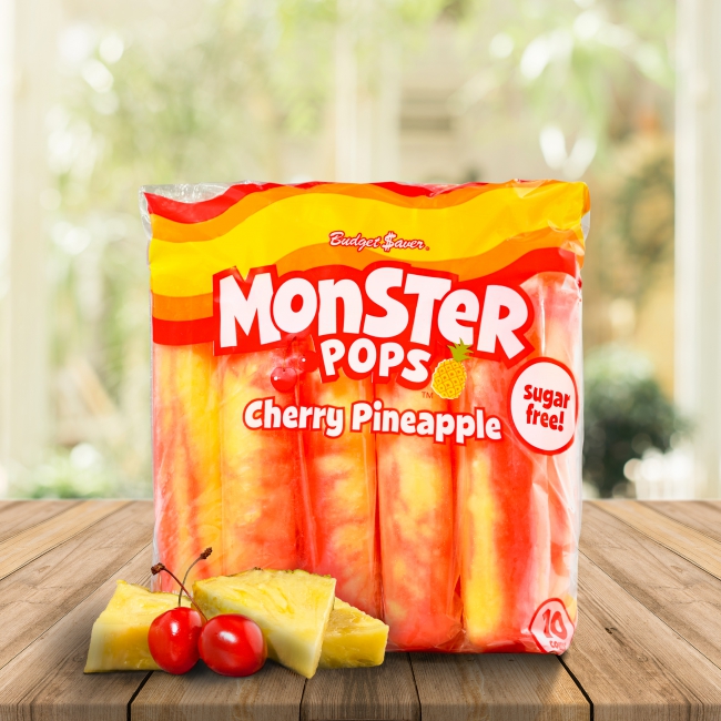 Sugar Free Cherry Pineapple Monster Pops